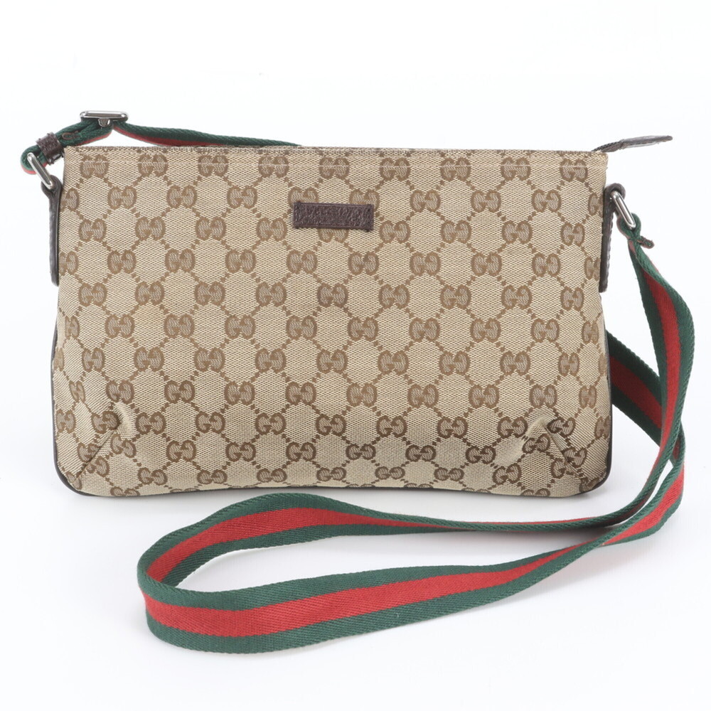 Gucci GG Canvas Sherry Line 189749 Leather Shoulder Bag Messenger for Men